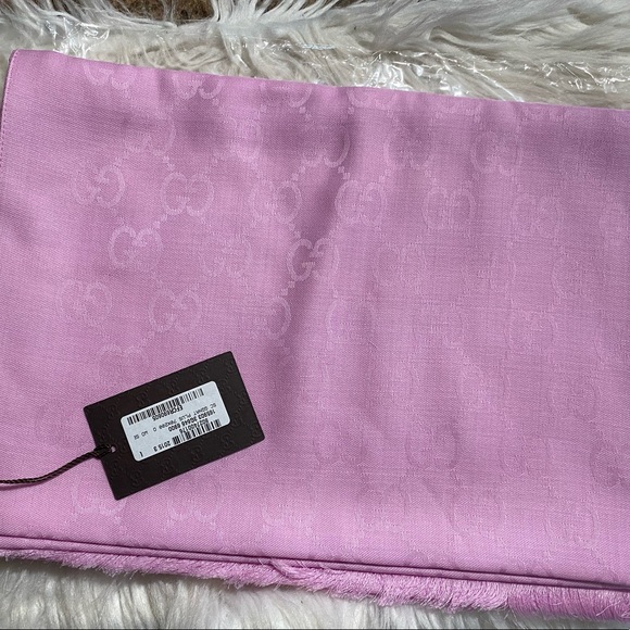 Rare color bnwt Gucci GG shawl scarf pink - Picture 6 of 11